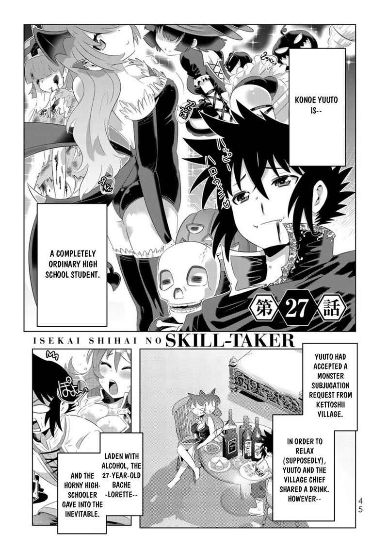 Characters appearing in Isekai Shihai no Skill Taker: Zero kara Hajimeru  Dorei Harem Manga
