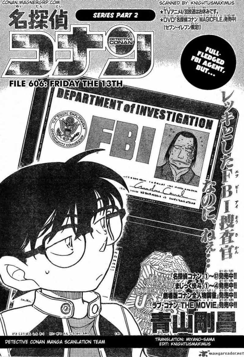 Read Detective Conan Chapter 606 Friday the 13th - Page 1 For Free In The Highest Quality