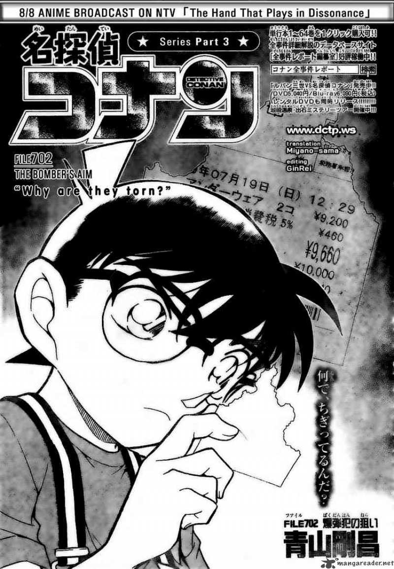 Read Detective Conan Chapter 702 The Bomber's Aim - Page 1 For Free In The Highest Quality