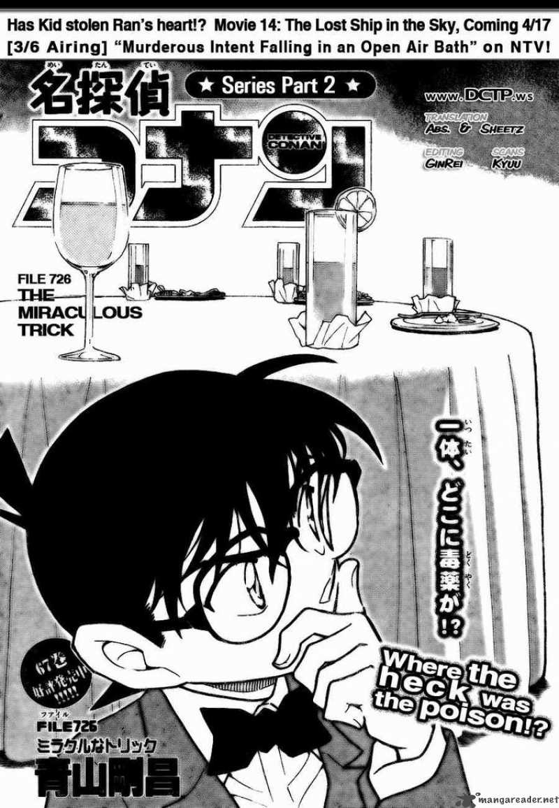 Read Detective Conan Chapter 726 The Miracllous Trick - Page 1 For Free In The Highest Quality